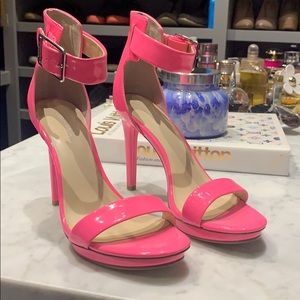 Calvin Klein Vivian Hot Pink Neon Heels 9 NWOT